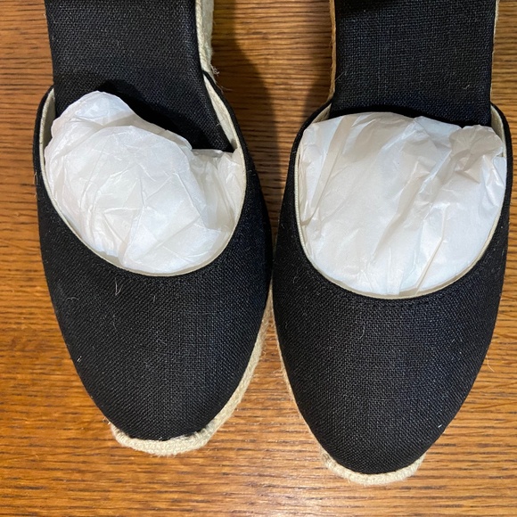 Soludos Womens Marseille Wedge Espadrilles Black Round Closed Toe Lace up Travel - Picture 8 of 8